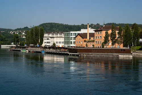 Rheinbad in Schaffhausen, Station 4 auf dem selbstgeführten Stadtrundgang