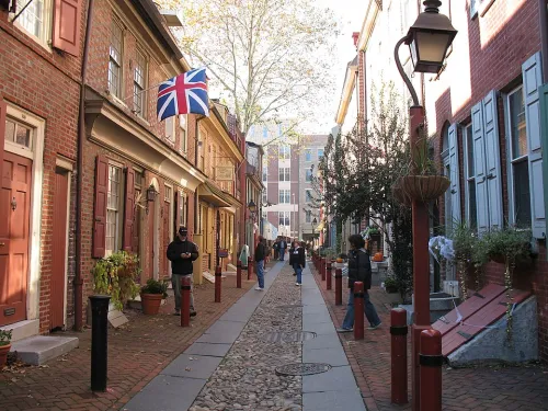 Elfreth's Alley in Philadelphia, stop 3 on the self-guided walking tour