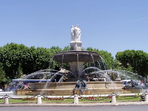 Fontaine de la Rotonde in Aix-en-Provence, stop 2 on the self-guided walking tour