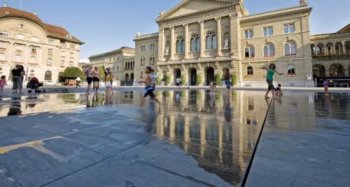 Bundesplatz in Bern, Station 10 auf dem selbstgeführten Stadtrundgang