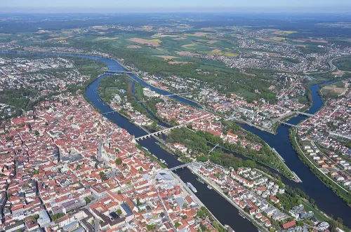 Stadtamhof in Regensburg, stop 7 on the self-guided walking tour