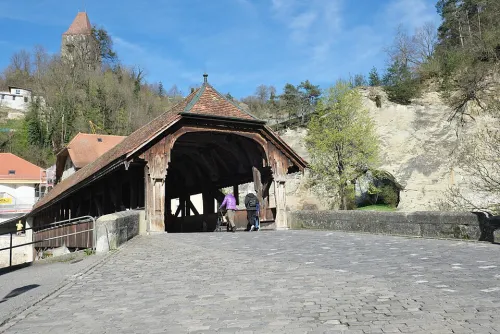 Bernbrücke in Freiburg im Üechtland, Station 12 auf dem selbstgeführten Stadtrundgang