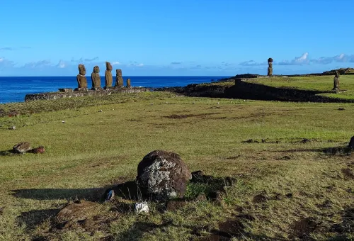 Ahu Tahai in Hanga Roa, stop 1 on the self-guided walking tour