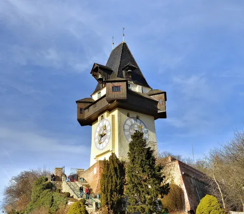Grazer Uhrturm, Station 7 auf dem selbstgeführten Stadtrundgang