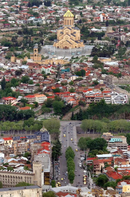 Sameba-Kathedrale in Tiflis, Station 8 auf dem selbstgeführten Stadtrundgang