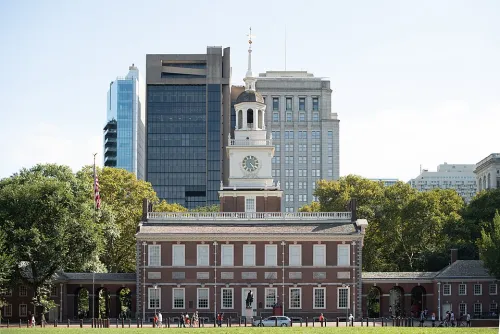 Independence Hall in Philadelphia, stop 7 on the self-guided walking tour