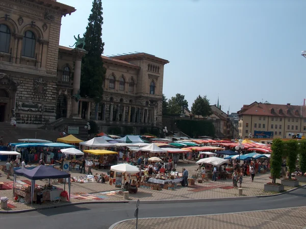 Place de la Riponne in Lausanne, Station 5 auf dem selbstgeführten Stadtrundgang