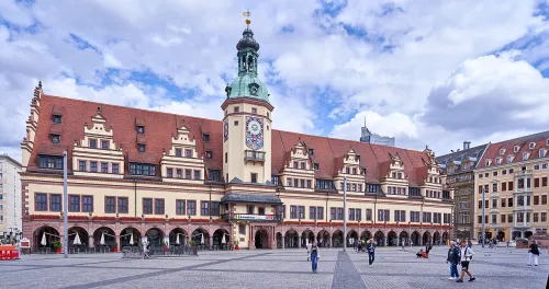 Old Town Hall (Altes Rathaus) in Leipzig, stop 1 on the self-guided walking tour