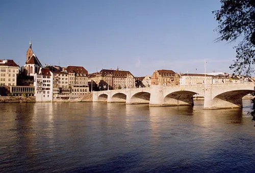 Mittlere Brücke in Basel, stop 13 on the self-guided walking tour