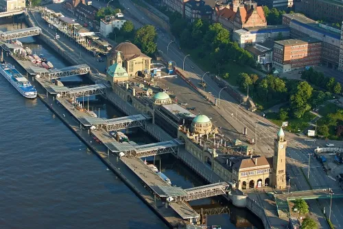 Landungsbrücken in Hamburg, stop 8 on the self-guided walking tour