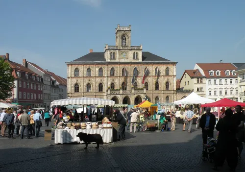 Market Square in Weimar, stop 7 on the self-guided walking tour