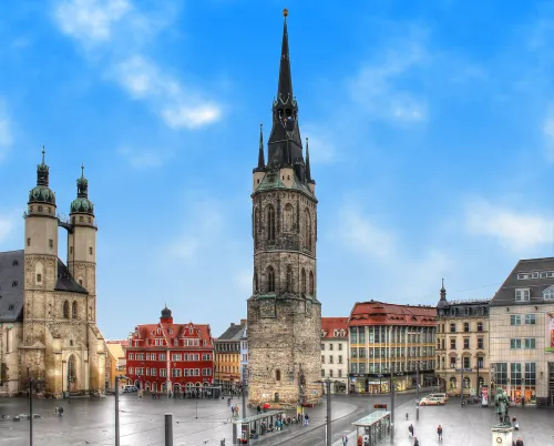 Market Square in Halle (Saale), stop 1 on the self-guided walking tour
