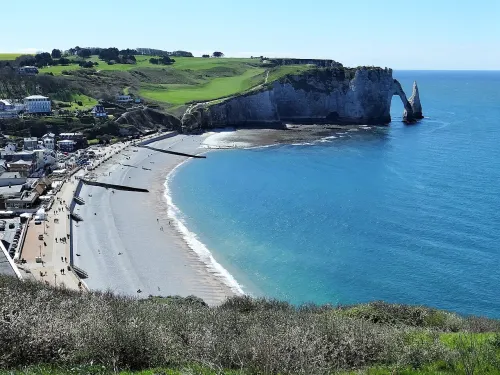 Strand von Étretat, Station 1 auf dem selbstgeführten Stadtrundgang