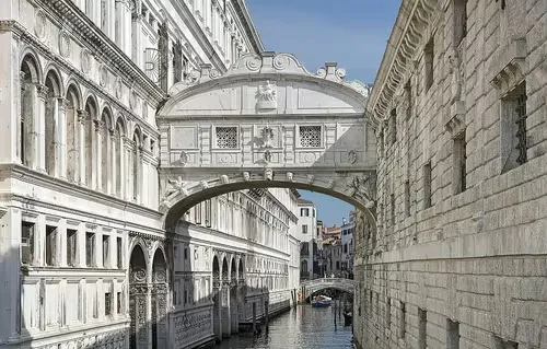 Bridge of Sighs in Venice, stop 4 on the self-guided walking tour