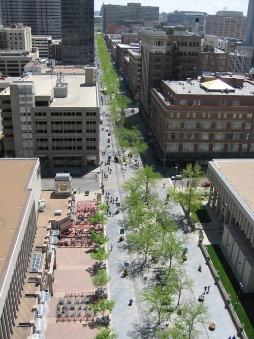 16th Street Mall in Denver, Station 6 auf dem selbstgeführten Stadtrundgang