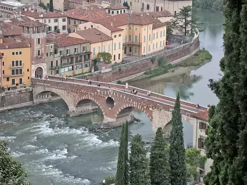 Ponte Pietra in Verona, stop 9 on the self-guided walking tour