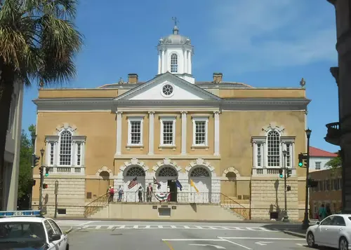 The Old Exchange & Provost Dungeon in Charleston, Station 6 auf dem selbstgeführten Stadtrundgang
