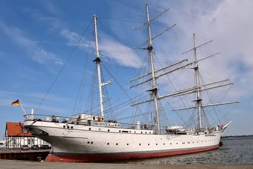 Gorch Fock I in Stralsund, Station 4 auf dem selbstgeführten Stadtrundgang