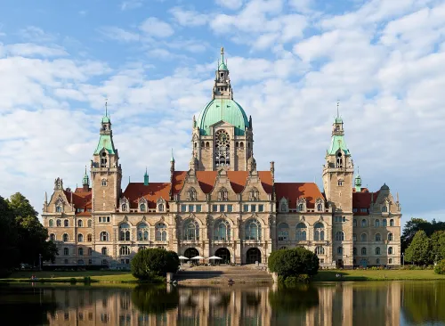 New Town Hall in Hanover, stop 1 on the self-guided walking tour