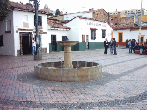 Plazoleta del Chorro de Quevedo in Bogotá, stop 1 on the self-guided walking tour
