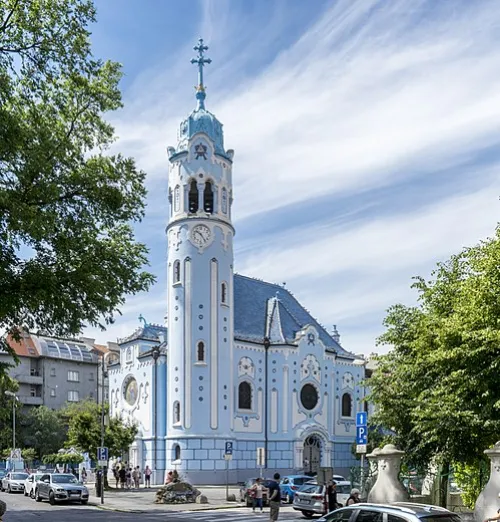 Blue Church in Bratislava, stop 6 on the self-guided walking tour