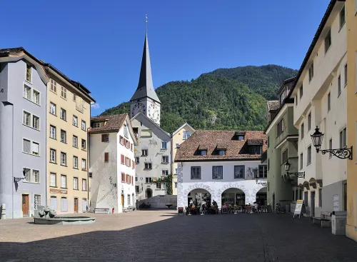 Arcas Square in Chur, stop 9 on the self-guided walking tour