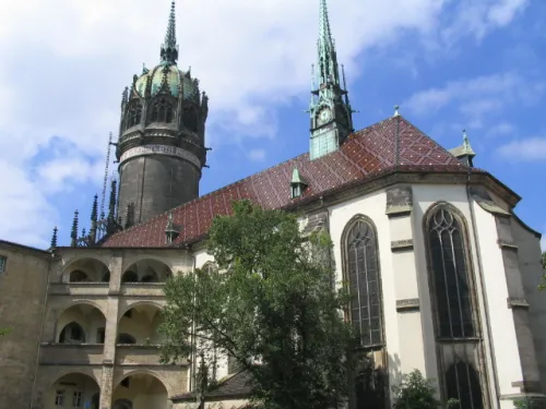 Castle Church in Wittenberg, stop 1 on the self-guided walking tour