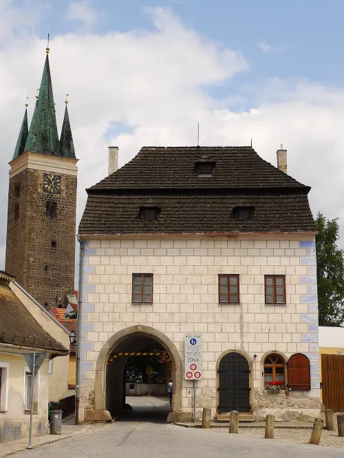 Horní brána in Telč, Station 1 auf dem selbstgeführten Stadtrundgang