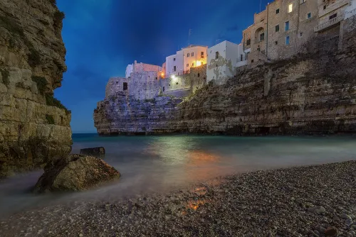 Lama Monachile Beach in Polignano a Mare, stop 6 on the self-guided walking tour