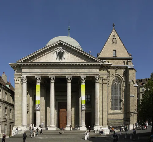 St-Pierre Cathedral in Geneva, stop 1 on the self-guided walking tour
