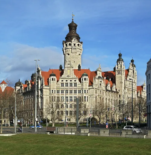 New Town Hall (Neues Rathaus) in Leipzig, stop 5 on the self-guided walking tour
