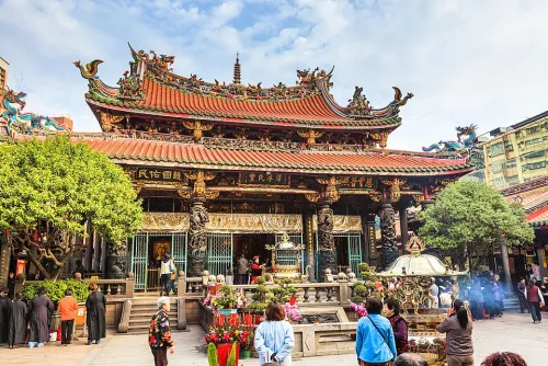 Mengjia Longshan-Tempel in Taipeh, Station 1 auf dem selbstgeführten Stadtrundgang