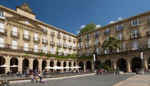 Plaza Nueva in Bilbao, Station 5 auf dem selbstgeführten Stadtrundgang