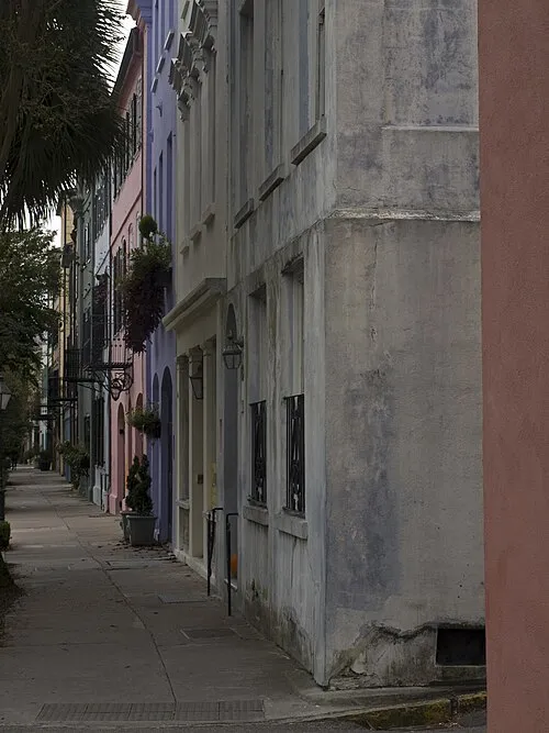 Rainbow Row in Charleston, Station 7 auf dem selbstgeführten Stadtrundgang