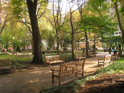 Rittenhouse Square in Philadelphia, stop 10 on the self-guided walking tour