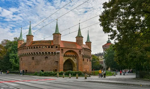 Barbakan in Krakau, Station 1 auf dem selbstgeführten Stadtrundgang