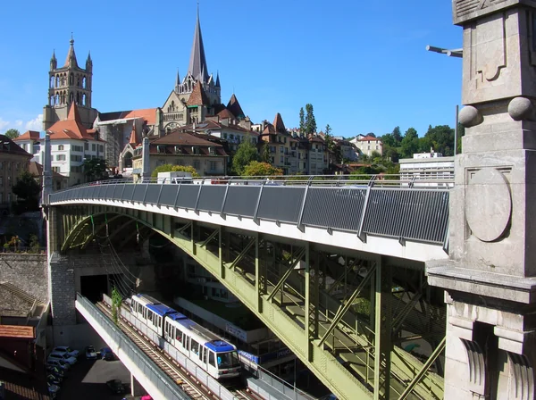 Bessières-Brücke in Lausanne, Station 3 auf dem selbstgeführten Stadtrundgang