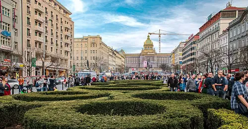 Wenzelsplatz in Prag, Station 15 auf dem selbstgeführten Stadtrundgang