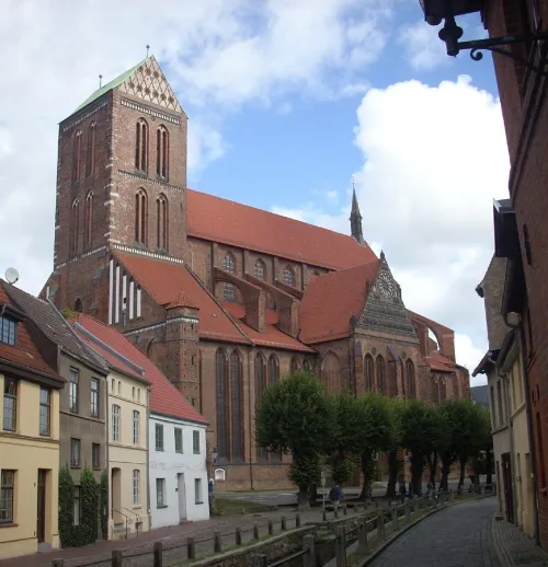 St. Nicholas' Church in Wismar, stop 2 on the self-guided walking tour
