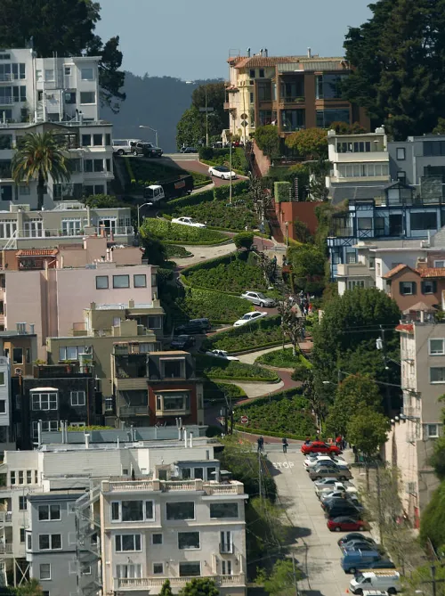 Lombard Street in San Francisco, Station 2 auf dem selbstgeführten Stadtrundgang