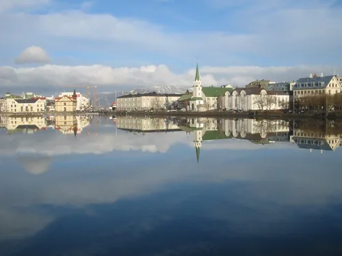 Tjörnin in Reykjavik, stop 7 on the self-guided walking tour