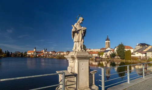 Ulický rybník in Telč, Station 7 auf dem selbstgeführten Stadtrundgang