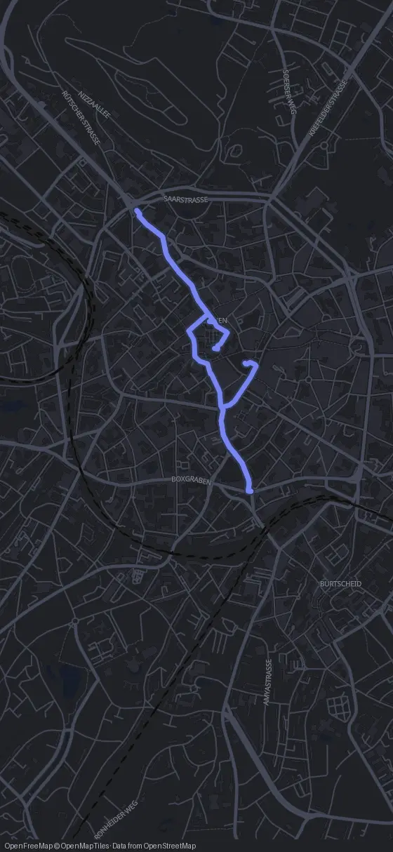 Route der Tour durch Aachen