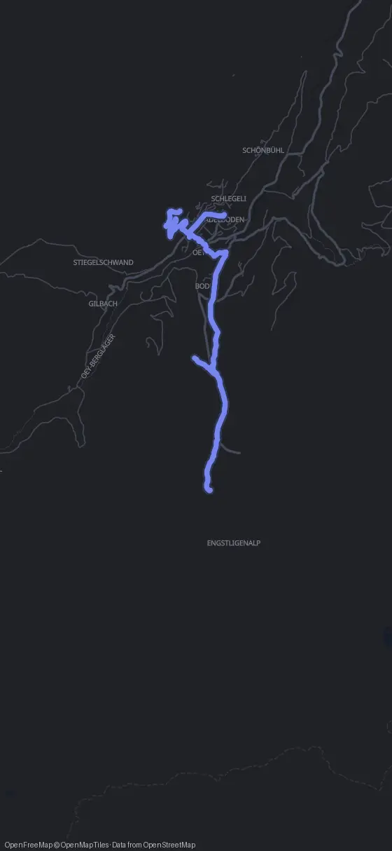 Route map for the Adelboden walking tour