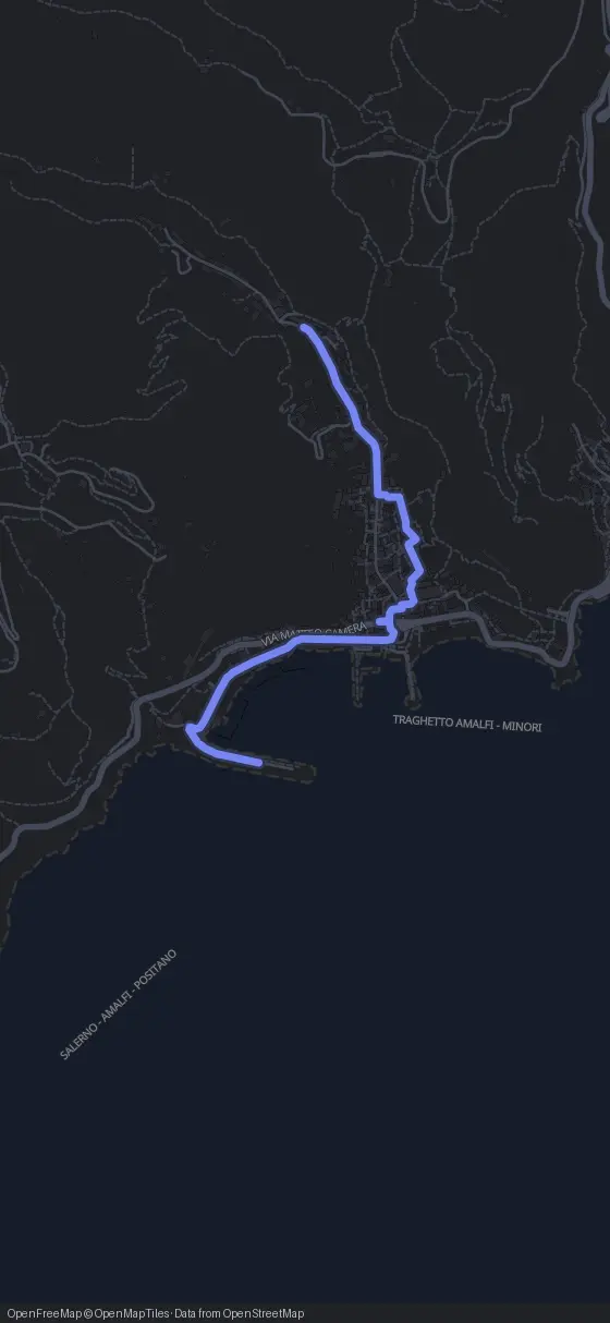 Route der Tour durch Amalfi