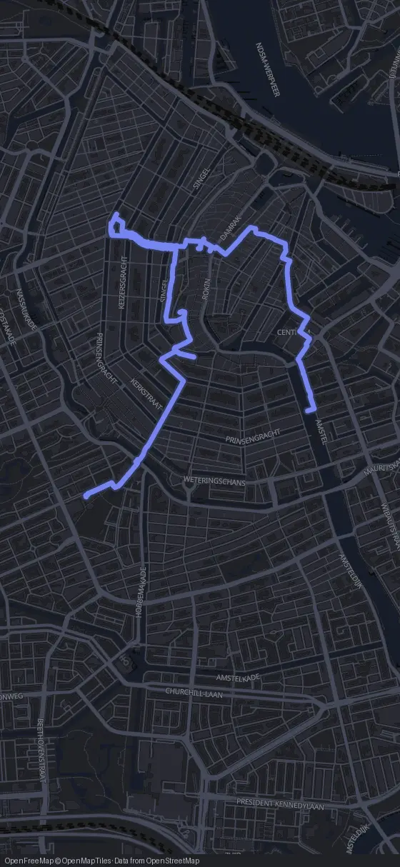 Route der Tour durch Amsterdam