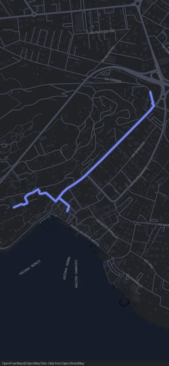 Route der Tour durch Ascona