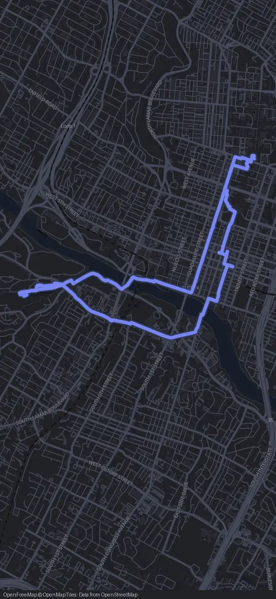 Route der Tour durch Austin