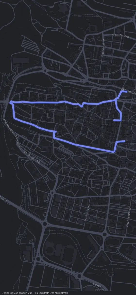 Route der Tour durch Ávila