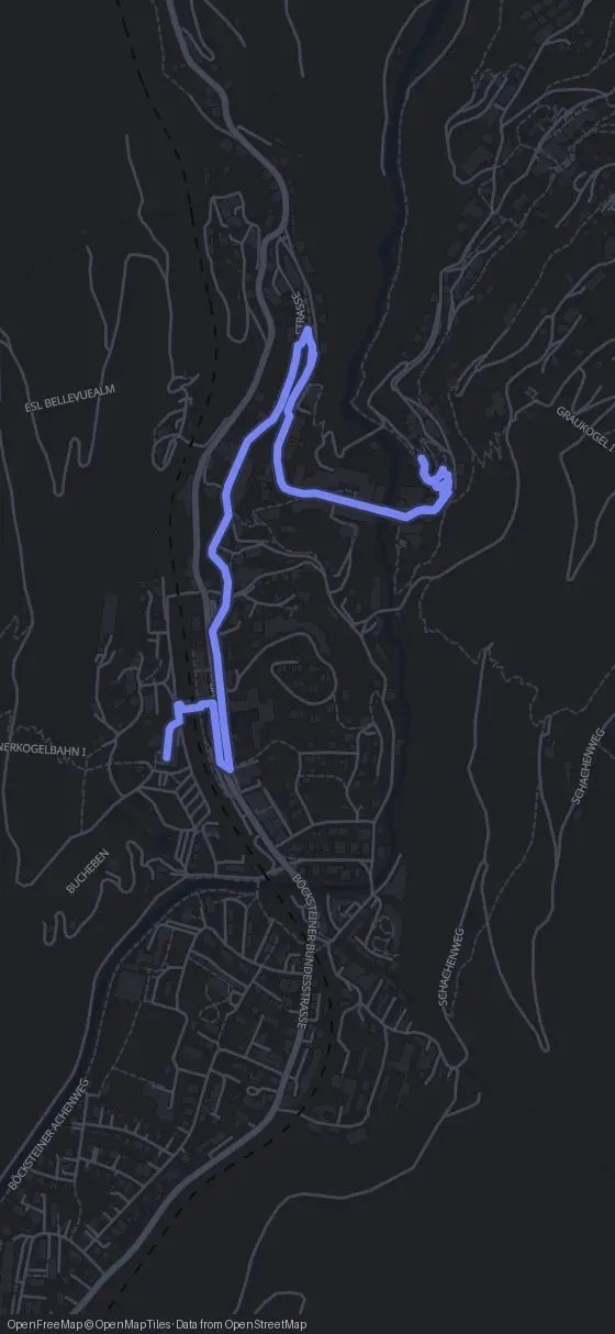 Route map for the Bad Gastein walking tour